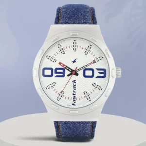 Fastrack Denim Fabric White Dial Analog Watch | NM3183SL01