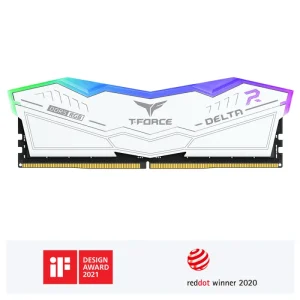 TEAM T-FORCE DELTA RGB WHITE 16GB DDR5 6000MHz CL38 Desktop Ram