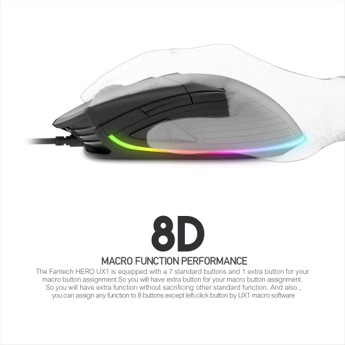 FANTECH UX1 Hero Ultimate Macro RGB Gaming Mouse - Image 2